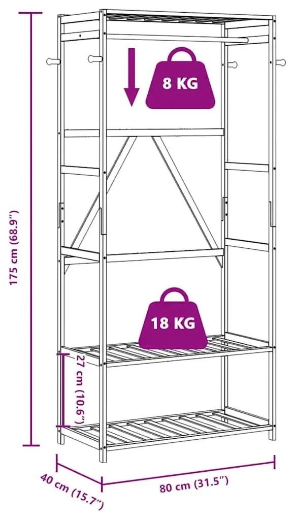 Sistem de depozitare VidaXL 4008922 (Bamboo)