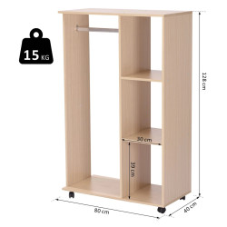 Открытый шкаф для одежды Homcom 831-078 (Natural) Thumb