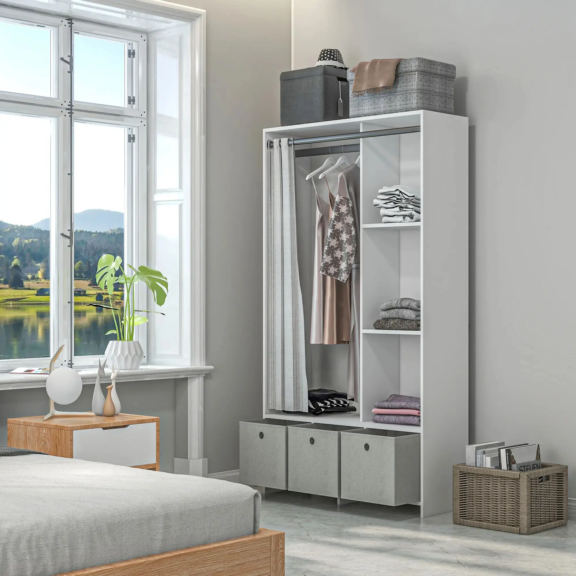Система хранения Homcom 831-573V00WT (White/Light Grey) - 4
