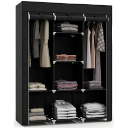 Тканевый шкаф для одежды Homcom 850-211V00BK (Black) Thumb