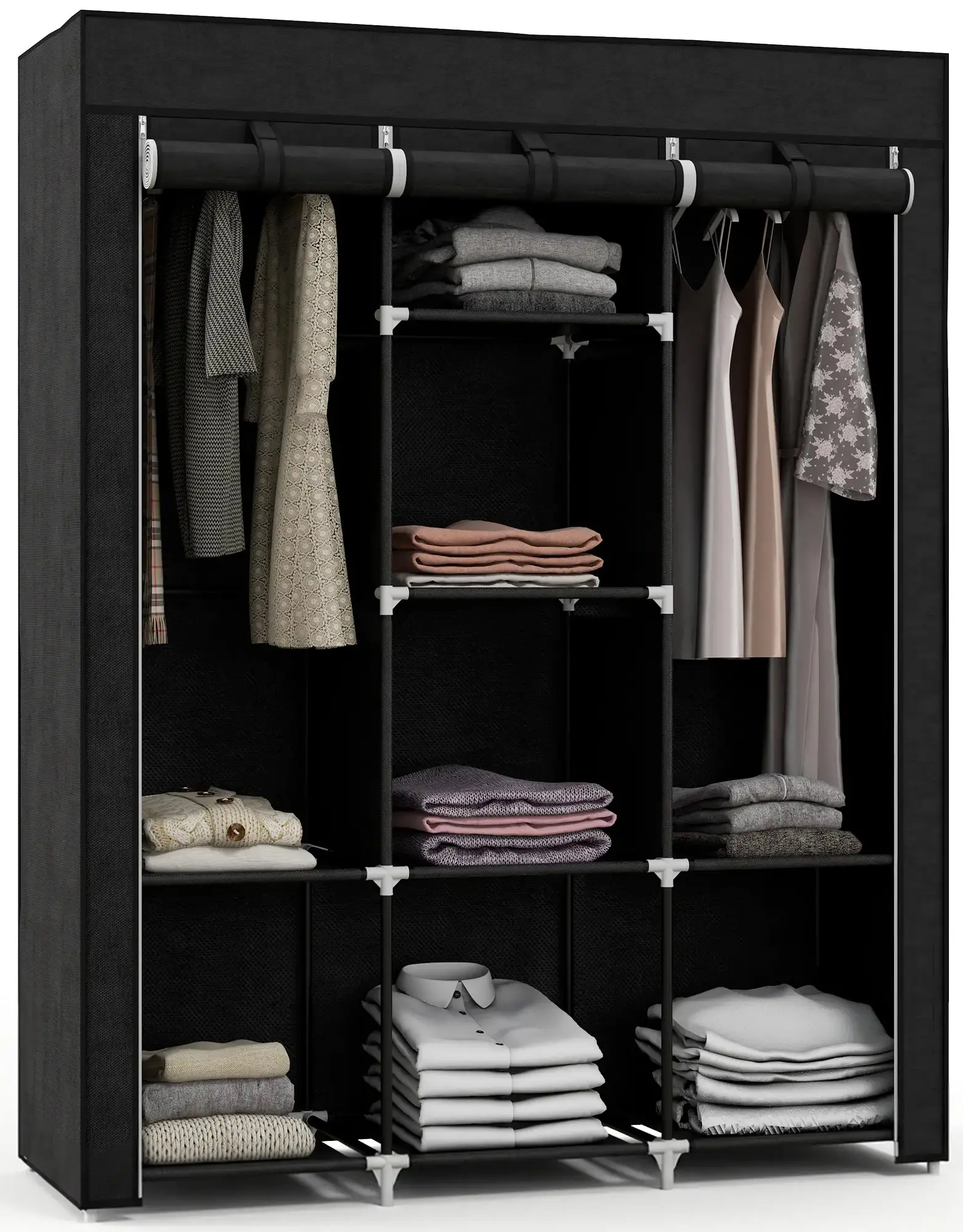 Тканевый шкаф для одежды Homcom 850-211V00BK (Black) - 2