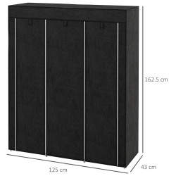 Тканевый шкаф для одежды Homcom 850-211V00BK (Black) Thumb