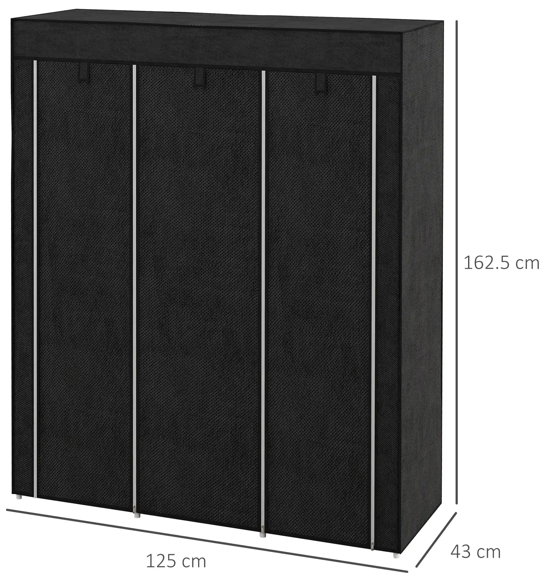 Тканевый шкаф для одежды Homcom 850-211V00BK (Black) - 4
