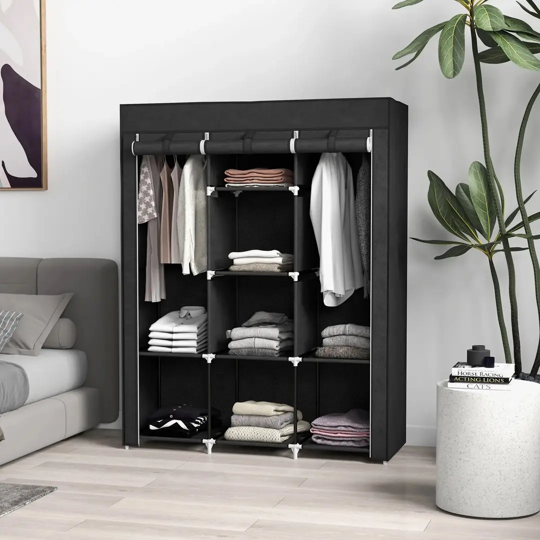 Тканевый шкаф для одежды Homcom 850-211V00BK (Black)