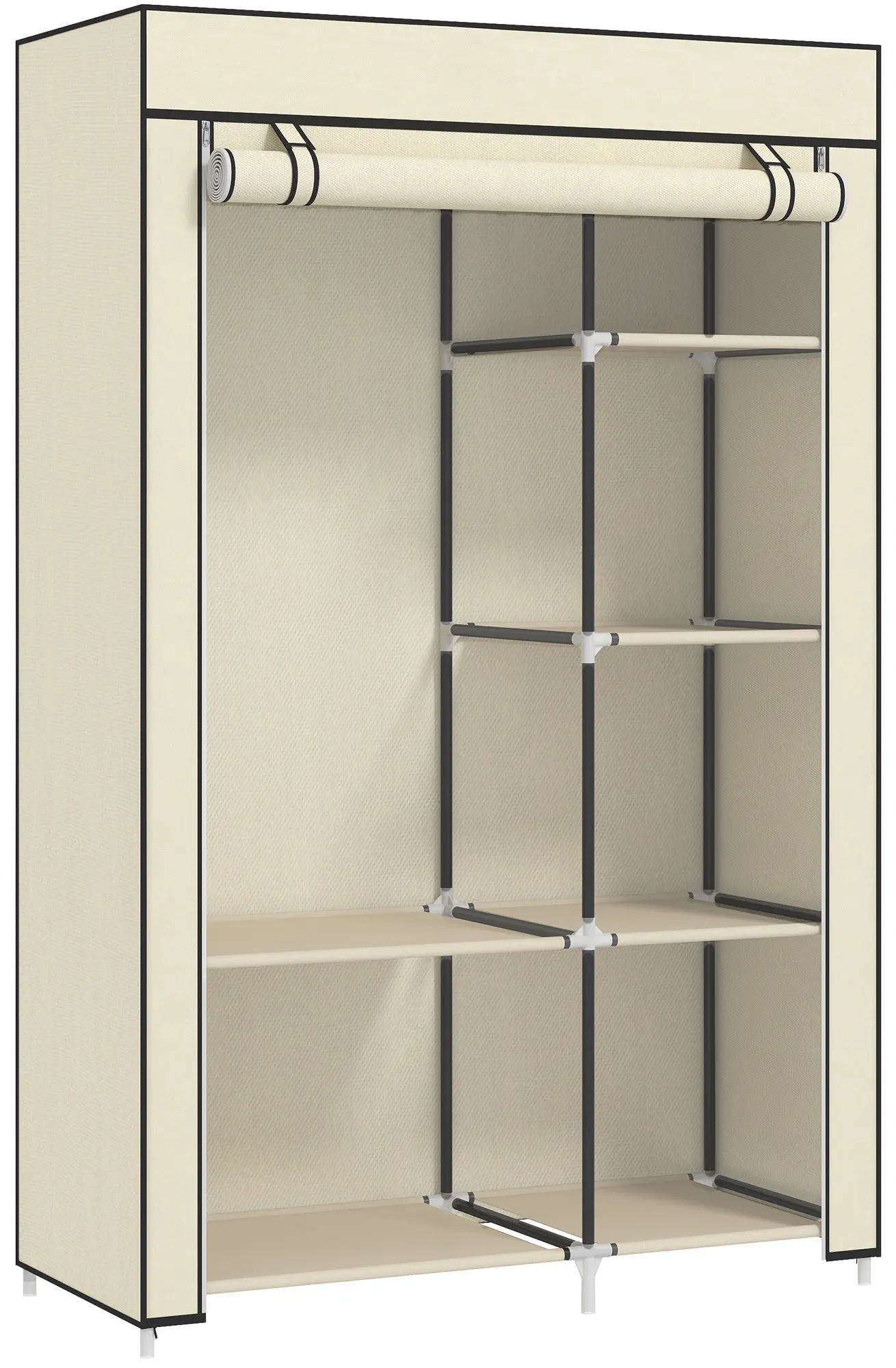 Тканевый шкаф для одежды Homcom 850-213V00CW (Cream White) - 3