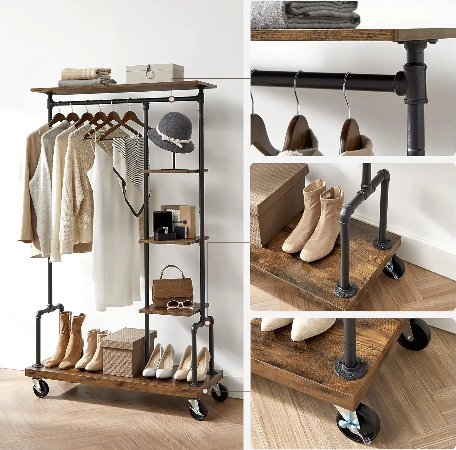 Система хранения Vasagle HSR66BXV1 (Rustic Brown/Black) - 4