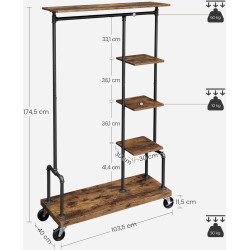 Система хранения Vasagle HSR66BXV1 (Rustic Brown/Black) Thumb