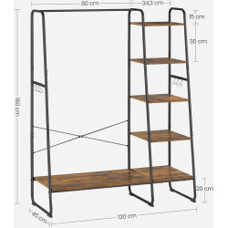 Sistem depozitare Vasagle RGR116B01 (Rustic Brown/Black) Thumb