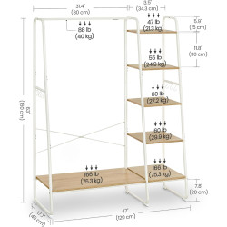 Sistem depozitare Vasagle RGR116W09 (Oak/White) Thumb