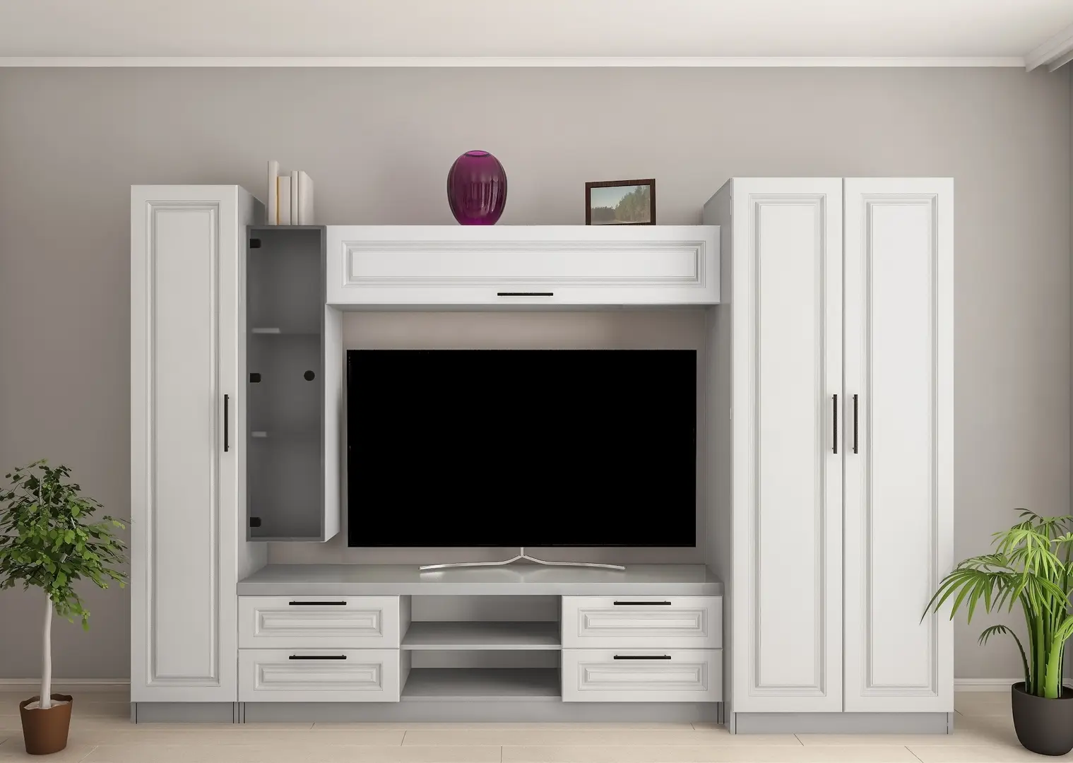 Гостиная Bafimob Елена-ФY ТВ-1.5м 3м (Grey/Stone Oak)