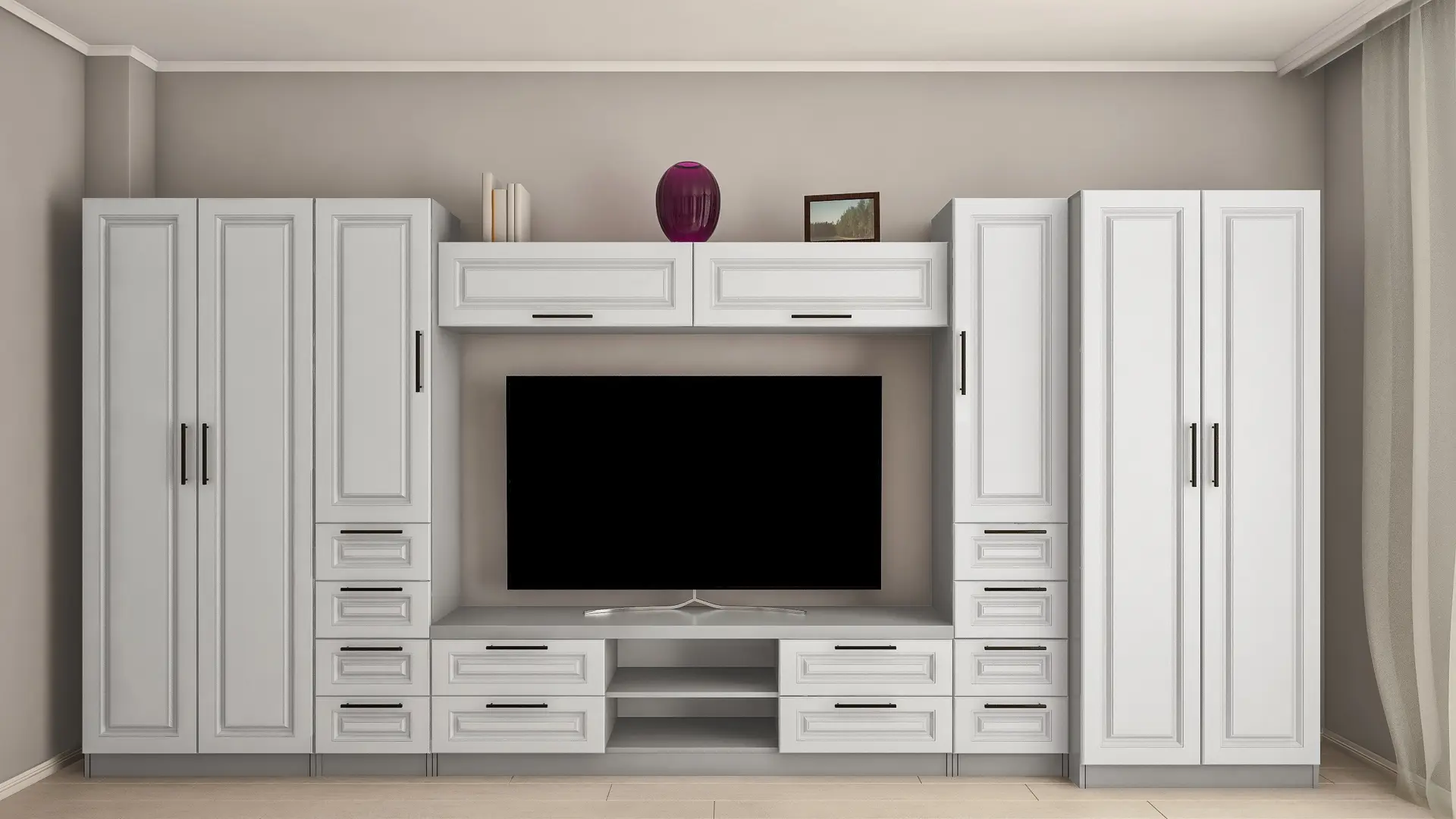 Гостиная Bafimob Людмила-ФY ТВ-1.8м 4.2м (Grey/Stone Oak)