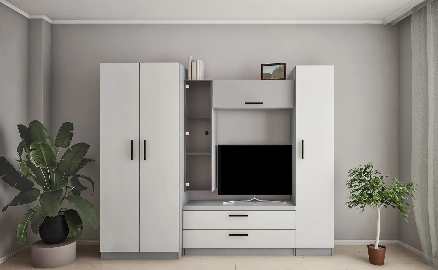 Гостиная Bafimob Юлия-Y ТВ-0.9м 2.4м (Grey/Light Grey)