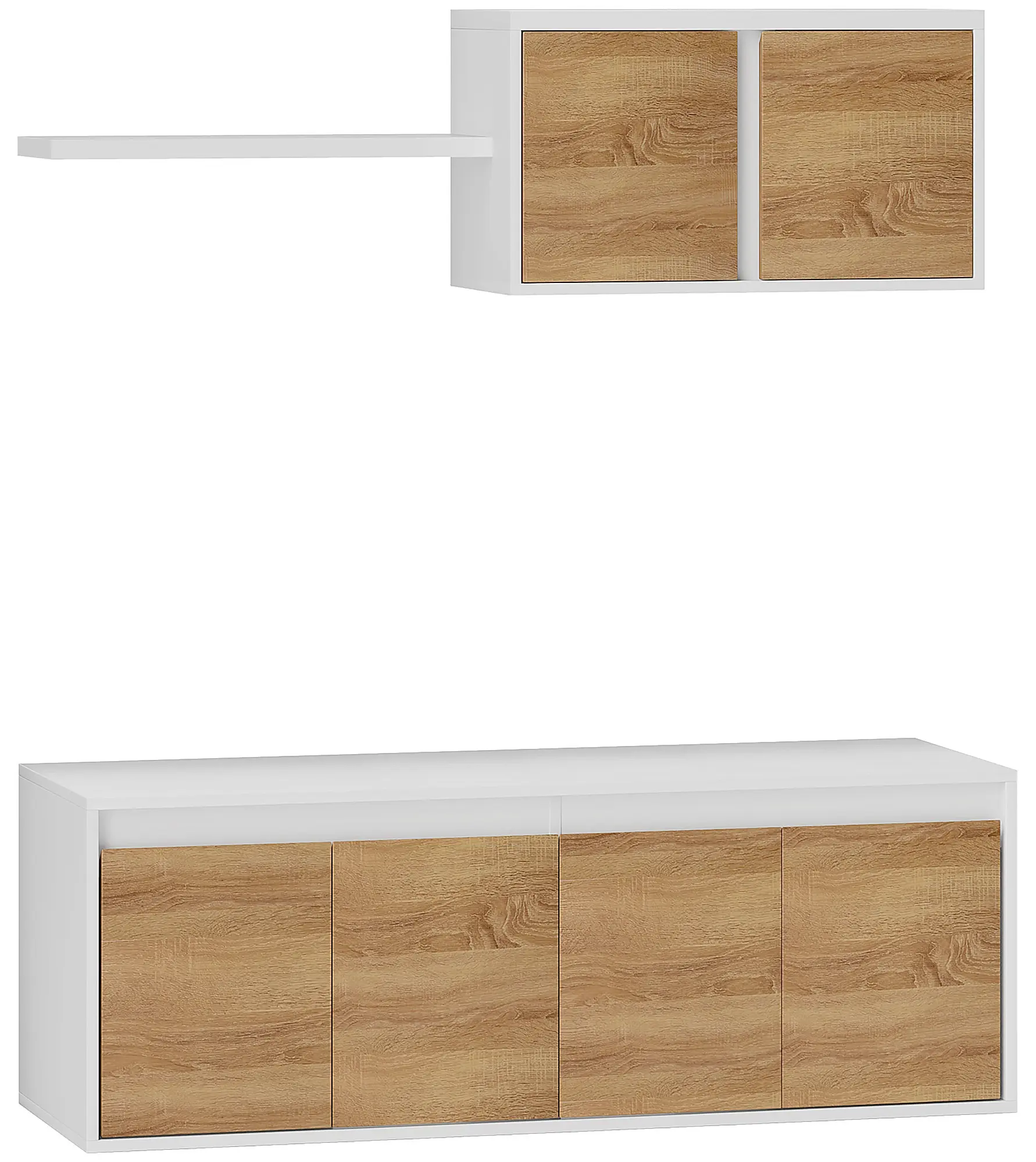 Living Homcom 83B-159V00WT (White/Natural) - 4