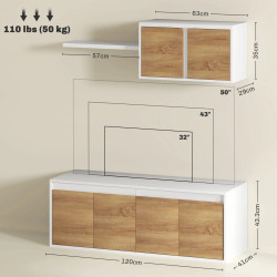 Living Homcom 83B-159V00WT (White/Natural) Thumb