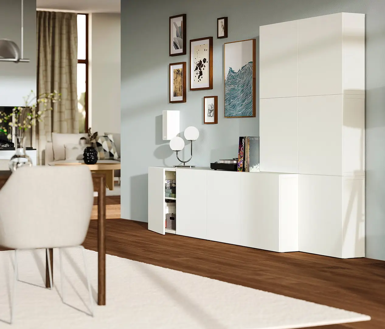 Гостиная Ikea Besta/Lappviken с дверцами 300x42x193 (Белый)