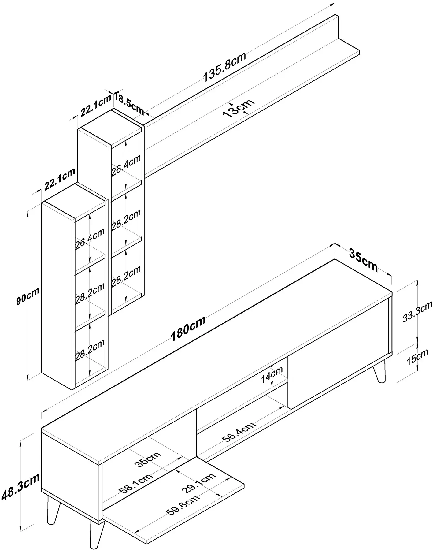 Living Mirage Meble A9 M16 (Walnut)
