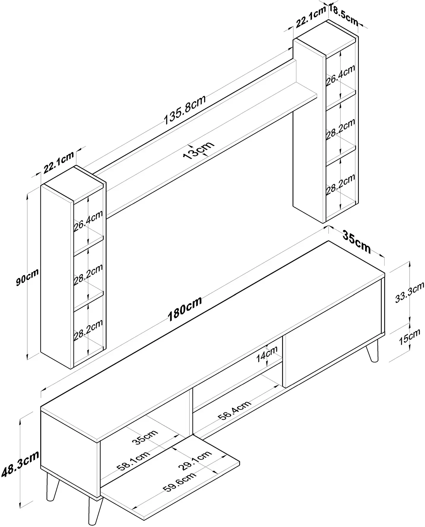 Гостиная Mirage Meble A9 M5 (Walnut)