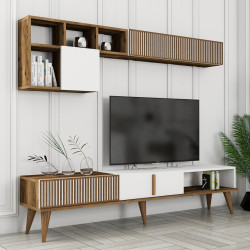 Living Mirage Meble Milan TV (Walnut/White) Thumb