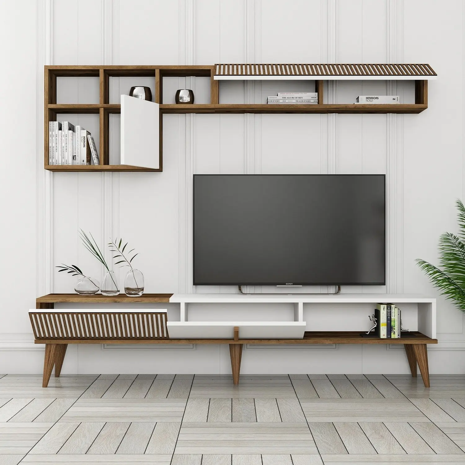 Living Mirage Meble Milan TV (Walnut/White)