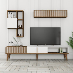 Living Mirage Meble Milan TV (Walnut/White) Thumb