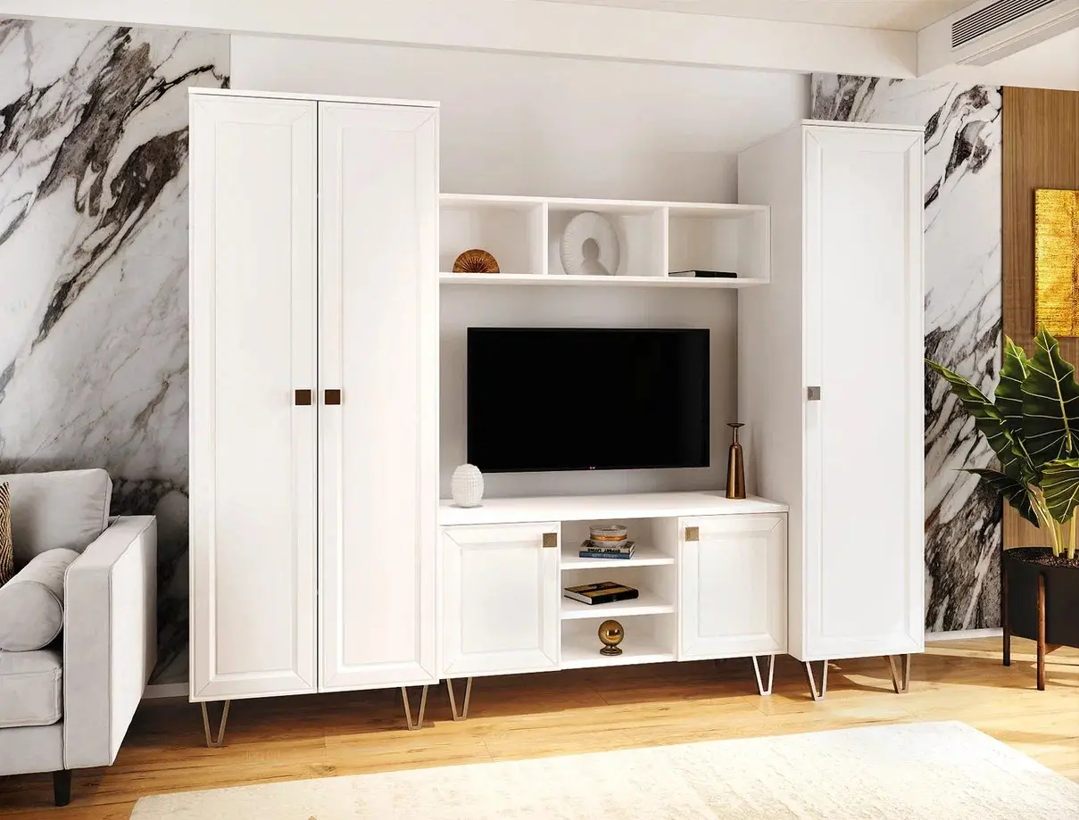 Living МЛ-Мебель Mira №4 2.6m (White)