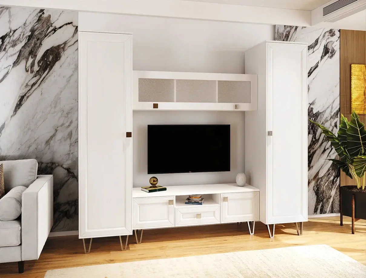 Living МЛ-Мебель Mira №5 2.4m (White)
