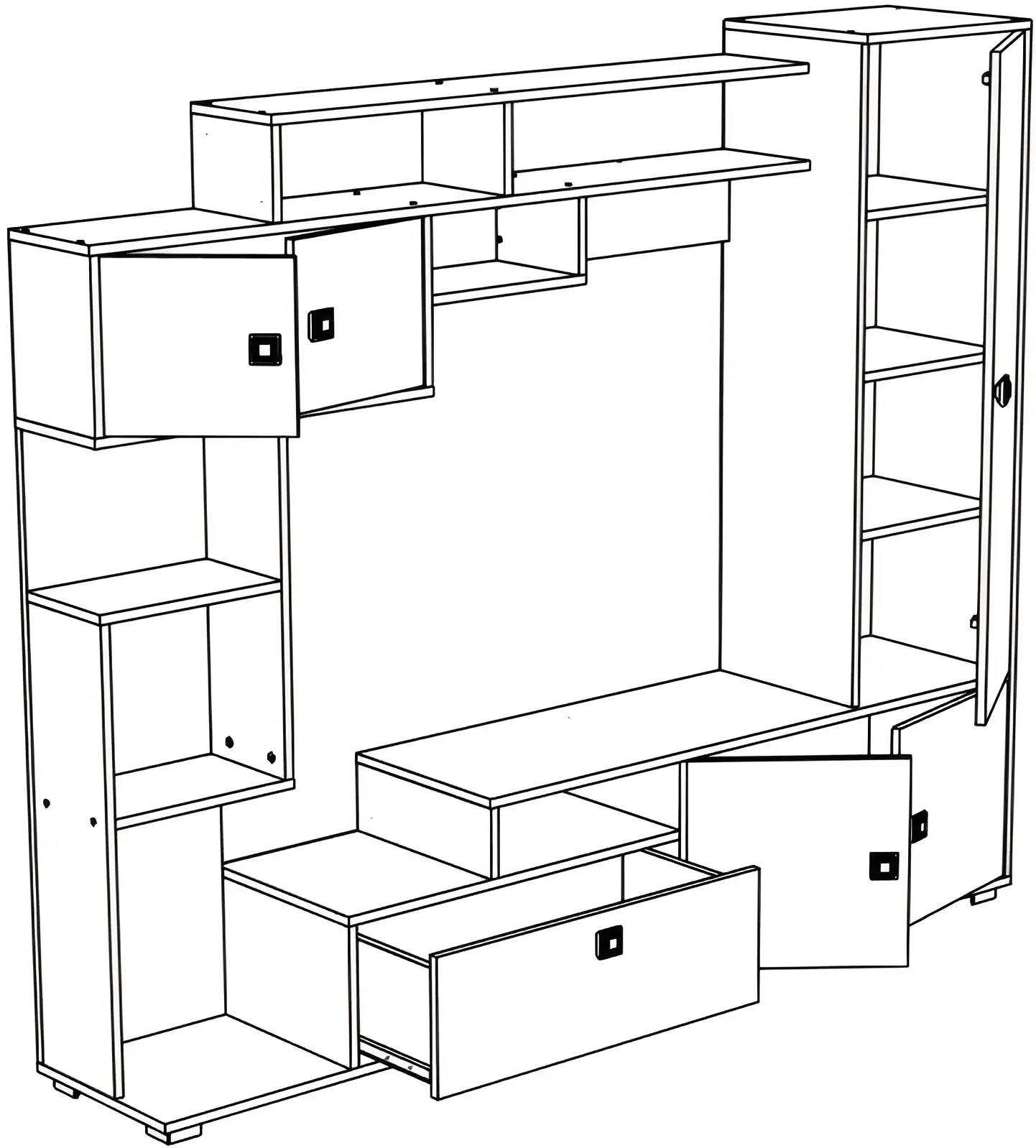 Living МЛ-Мебель ML-11 2.1m (Craft Oak White/Anthracite) - 4