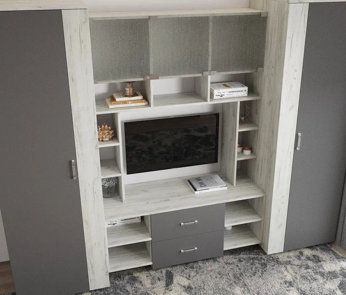 Living МЛ-Мебель ML-9 2.6m (Craft Oak White/Anthracite) - 3