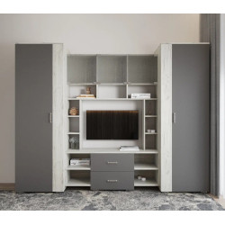 Living МЛ-Мебель ML-9 2.6m (Craft Oak White/Anthracite)