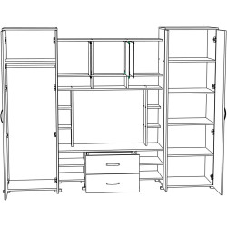 Living МЛ-Мебель ML-9 2.6m (Craft Oak White/Anthracite) Thumb