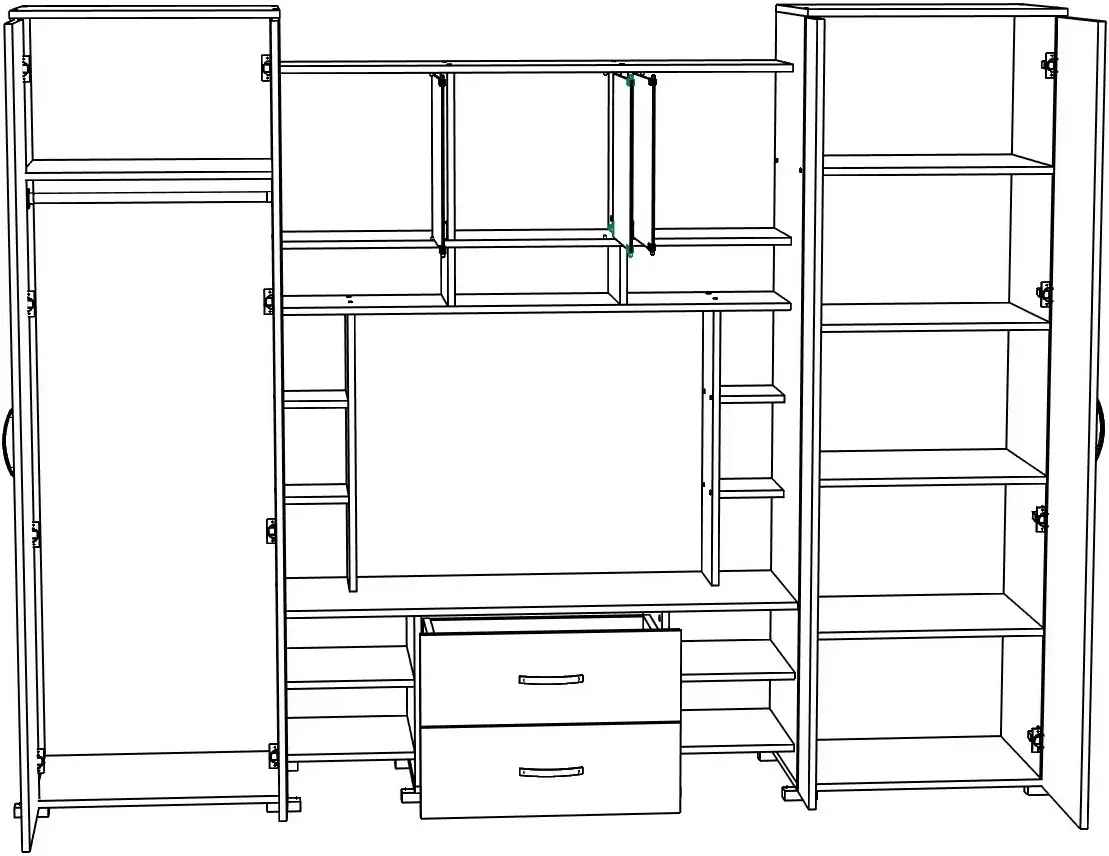 Living МЛ-Мебель ML-9 2.6m (Craft Oak White/Anthracite) - 4