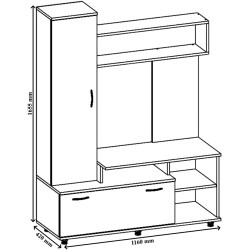 Гостиная Пехотин Alaska (Sonoma Oak/White) Thumb
