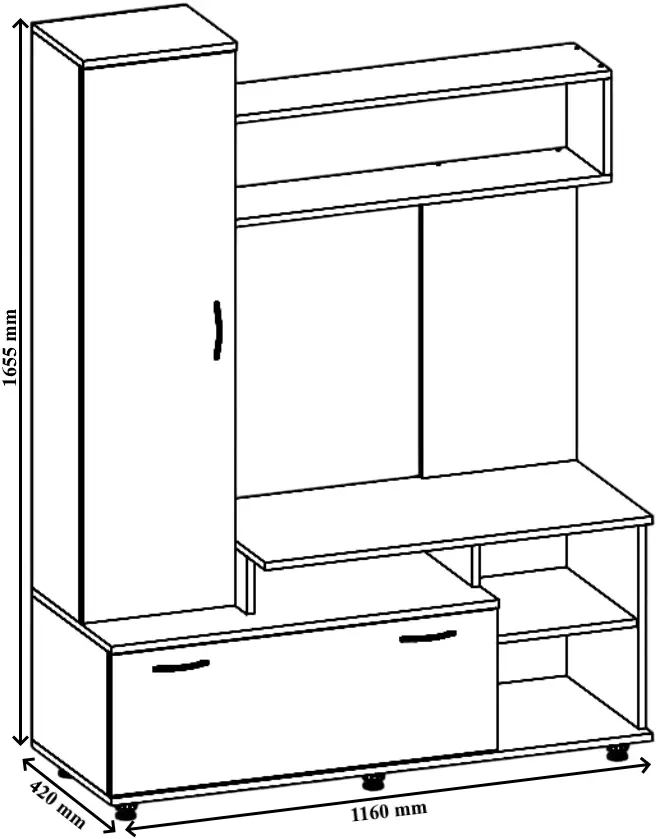 Гостиная Пехотин Alaska (Sonoma Oak/White)