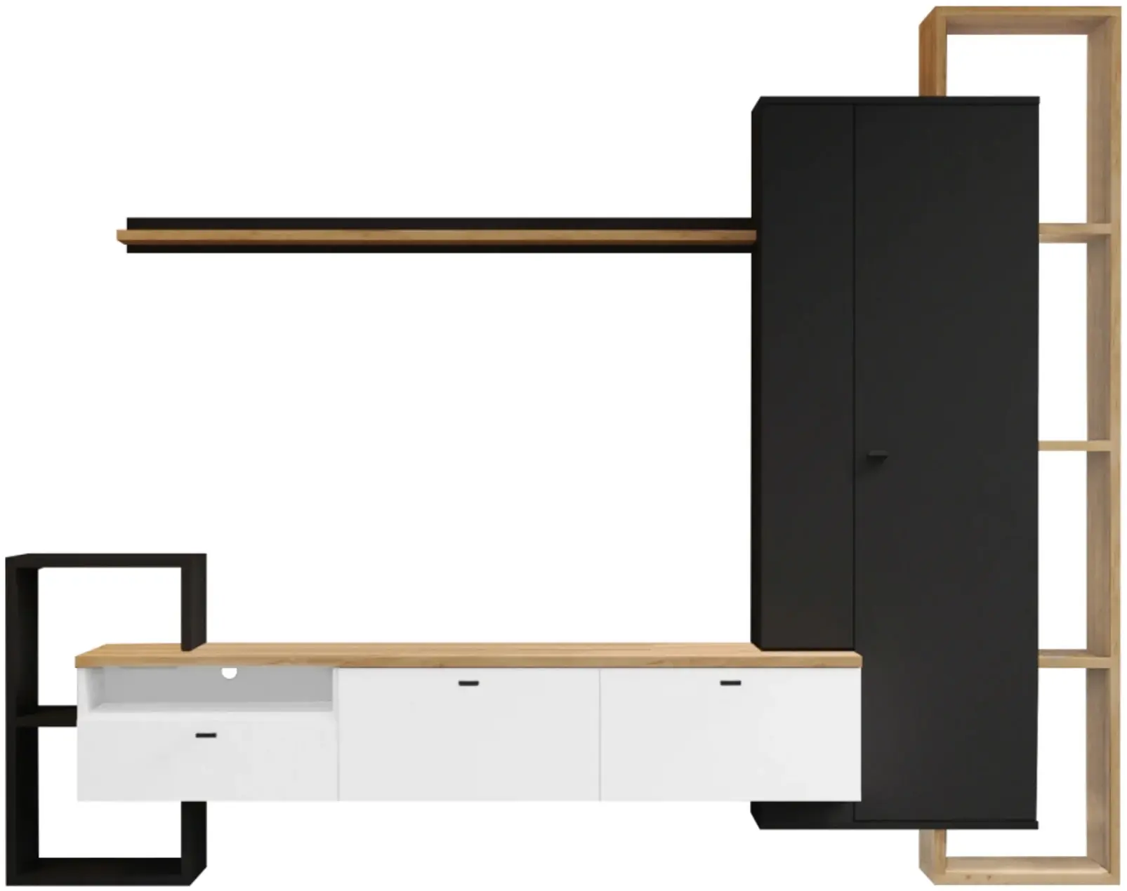 Гостиная Tempo Kondela Deniso (Black/White/Golden Oak) - 2