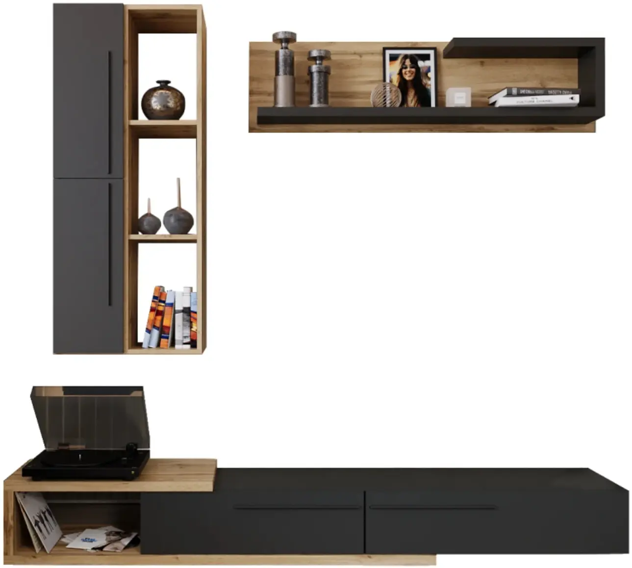 Гостиная Tempo Kondela Kalvados 2 (Tacho Oak/Anthracite) - 2