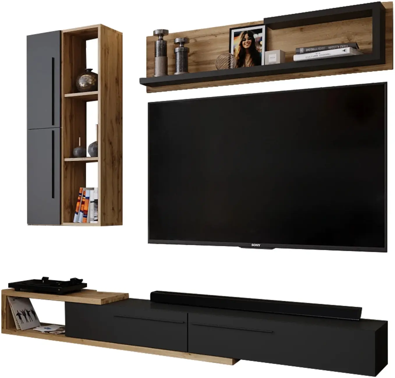 Гостиная Tempo Kondela Kalvados 2 (Tacho Oak/Anthracite) - 5