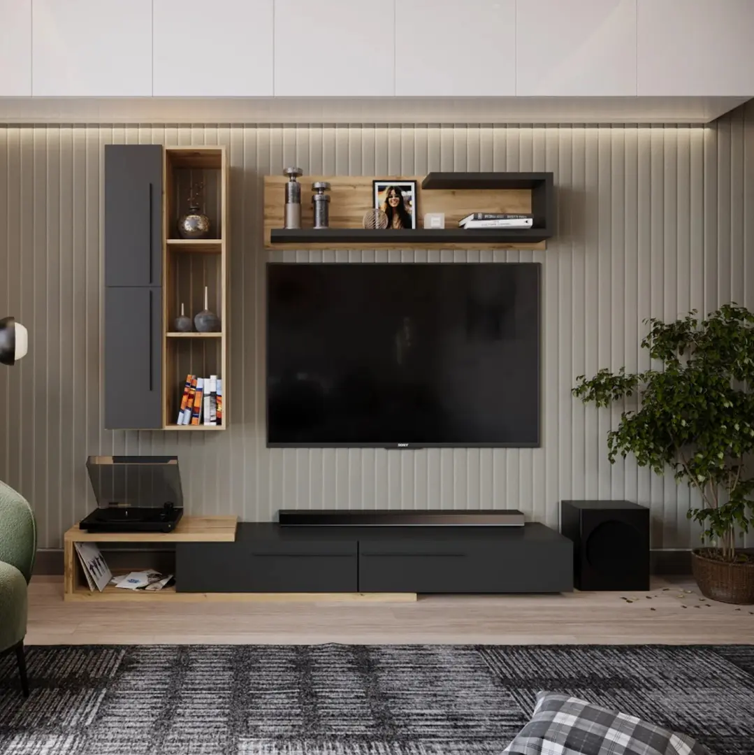 Гостиная Tempo Kondela Kalvados 2 (Tacho Oak/Anthracite)
