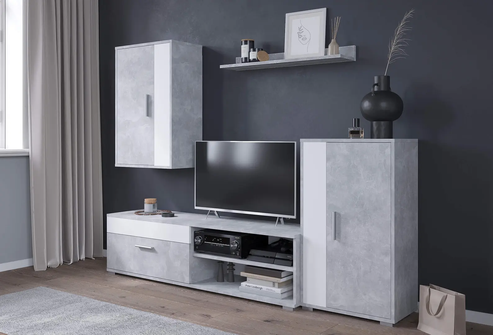 Гостиная Yasen Mini Barato (Бетон/Нимфея Альба)