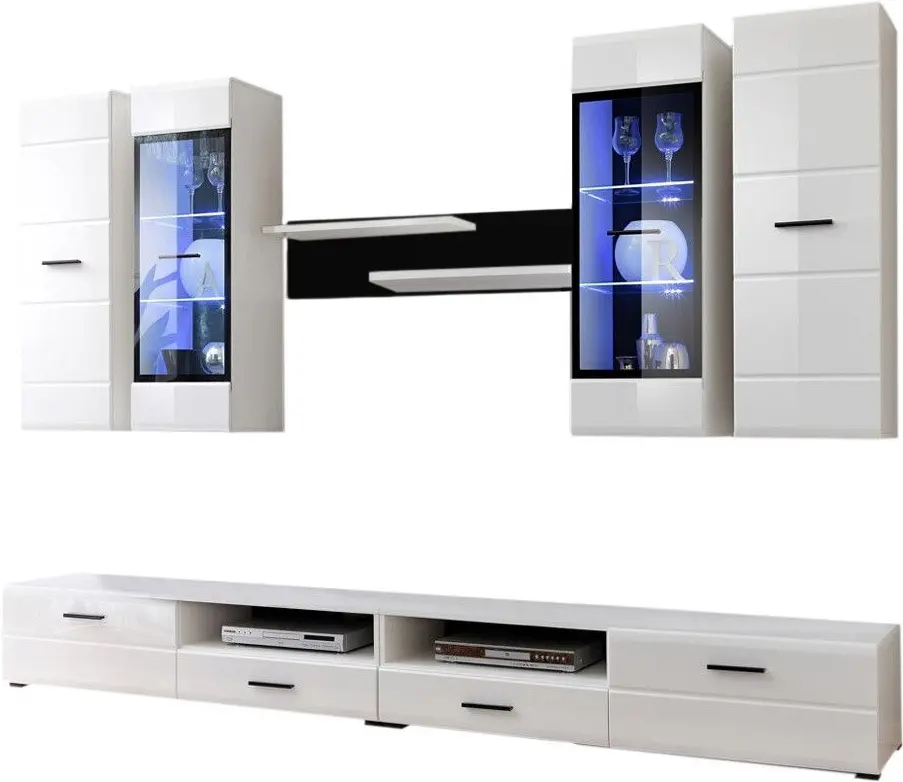 Гостиная Yasen Вушер RTV1D1SP/RTV1D1SL/SFW1W/SFW1D/РOL/110 (Нимфея Альба/Белый Глянец) - 2