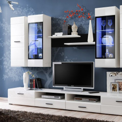 Гостиная Yasen Вушер RTV1D1SP/RTV1D1SL/SFW1W/SFW1D/РOL/110 (Нимфея Альба/Белый Глянец)