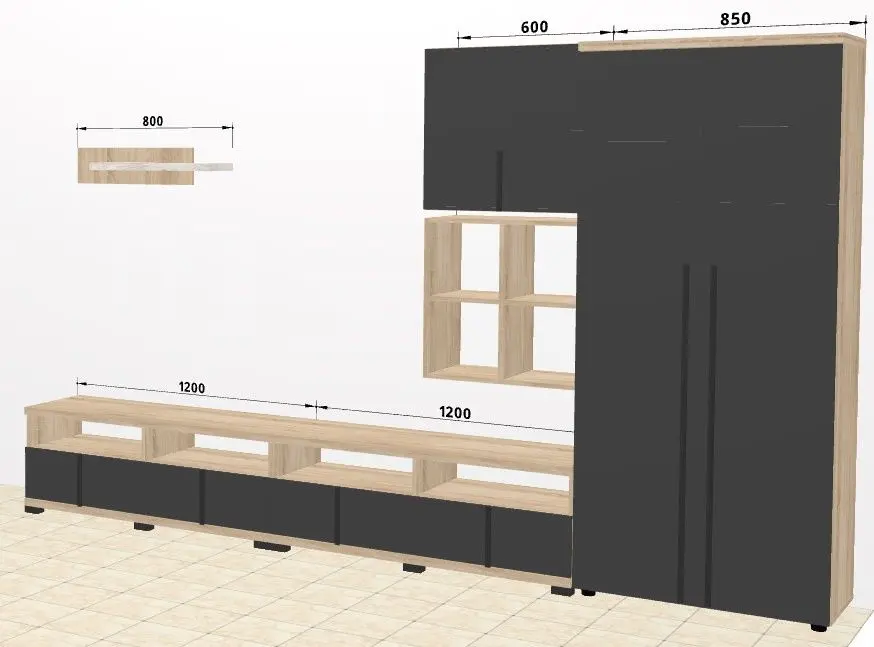 Living Ambianta Duet 1 3.25m (Bardolino/Gri)