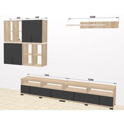 Гостиная Ambianta Duet 5 2.4м (Бардолино/Серый) Thumb