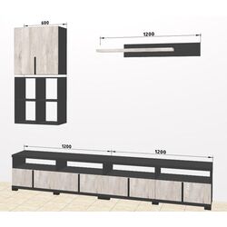 Гостиная Ambianta Duet 6 2.4м (Самоа Белый/Серый) Thumb