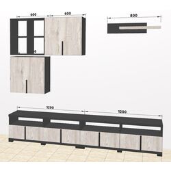 Гостиная Ambianta Duet 7 2.4м (Самоа Белый/Серый) Thumb