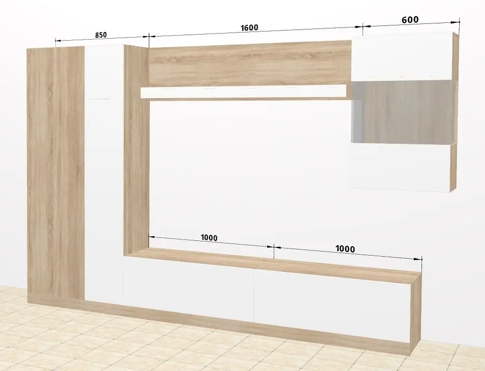 Living Ambianta Palermo 2 3.05m (Alb/Bardolino)