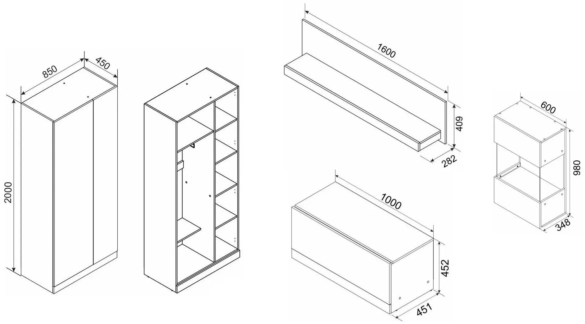 Living Ambianta Palermo 2 3.05m (Alb/Bardolino)