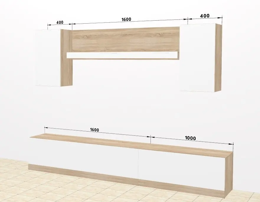 Living Ambianta Palermo 4 2.6m (Alb/Bardolino)