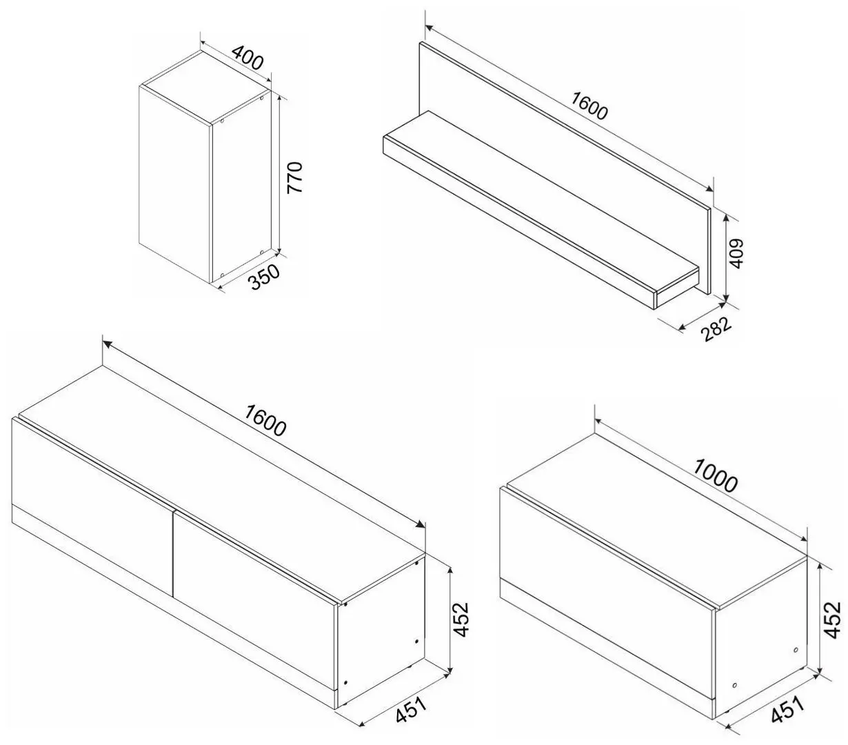 Living Ambianta Palermo 4 2.6m (Alb/Bardolino)