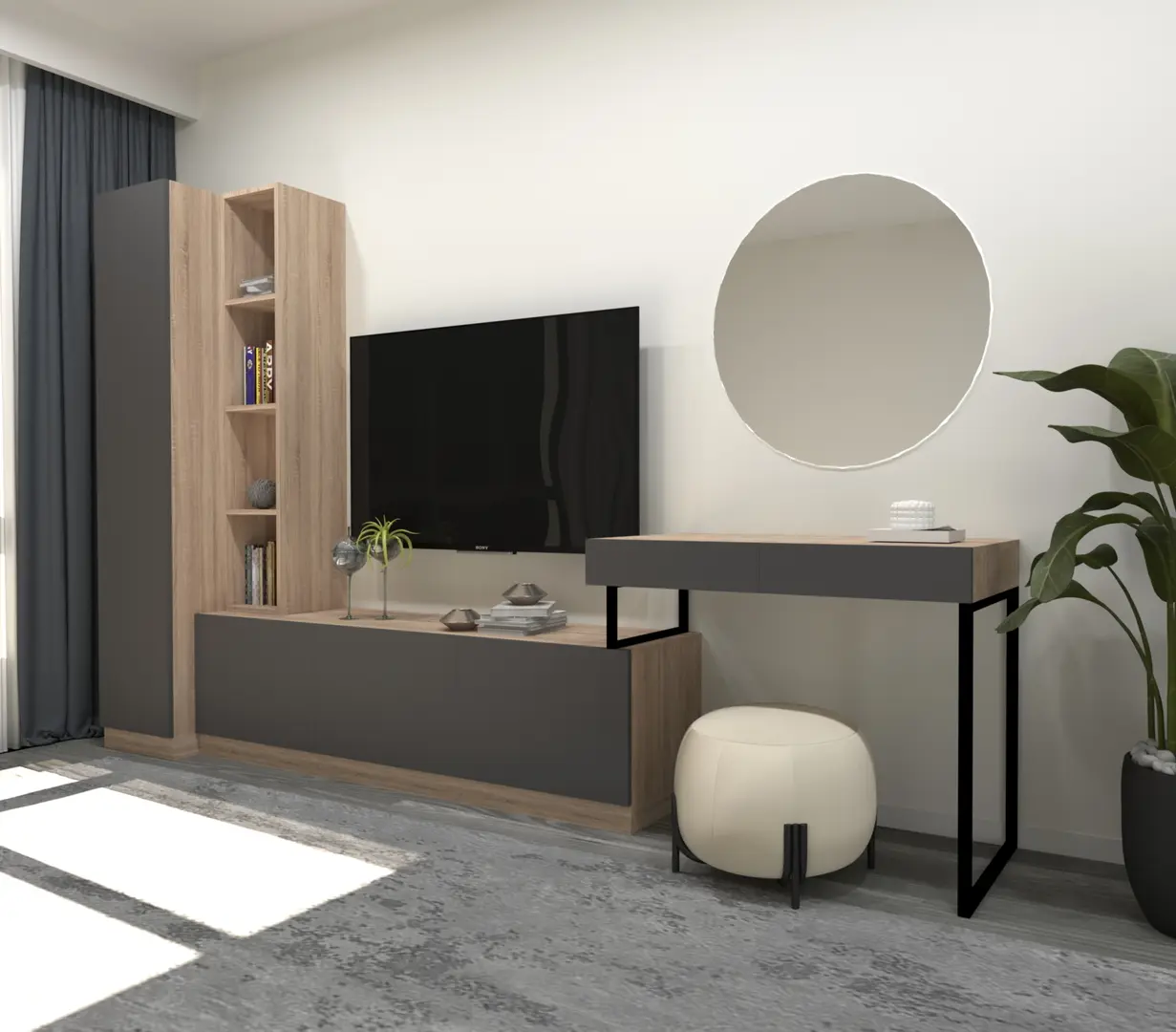 Living Arta Mobilei G01 AM112 (Sonoma Oak/Graphite)