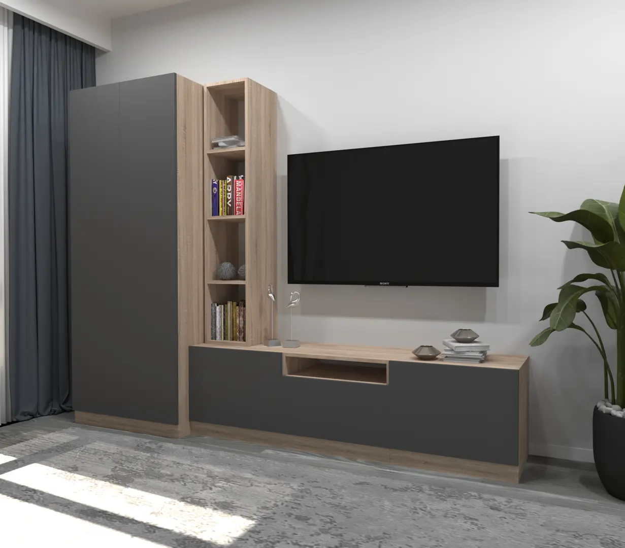 Гостиная Arta Mobilei G03 AM114 (Sonoma Oak/Graphite)